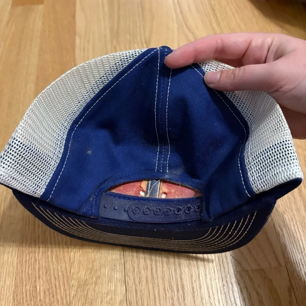 Jacques Seeds Red Blue Trucker Hat K Brand Vintage SnapBack Mesh Patch 1970s